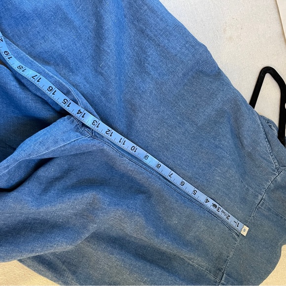 Madewell Chambray Denim Jumpsuit Wide Leg & Pockets, Size 4 - Picture 9 of 11